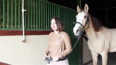 Wonderful Beautiful Girl and Cute Horse Making Love.